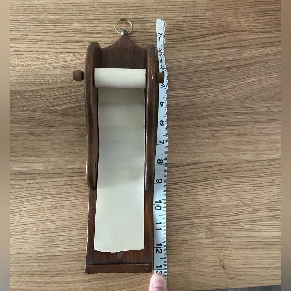 Vintage Wooden paper Scroll Holder / Notes /To-do list